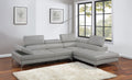 Light Gray Sectional Couch 2Pc Set Living Room Faux Leather Right Facing Chaise And Left Facing Sofa Adjustable Armrest Headrest Light Gray Faux Leather Primary Living Space Classic,Contemporary,Modern L Shaped Faux Leather,Metal,Solid Wood 5 Seat