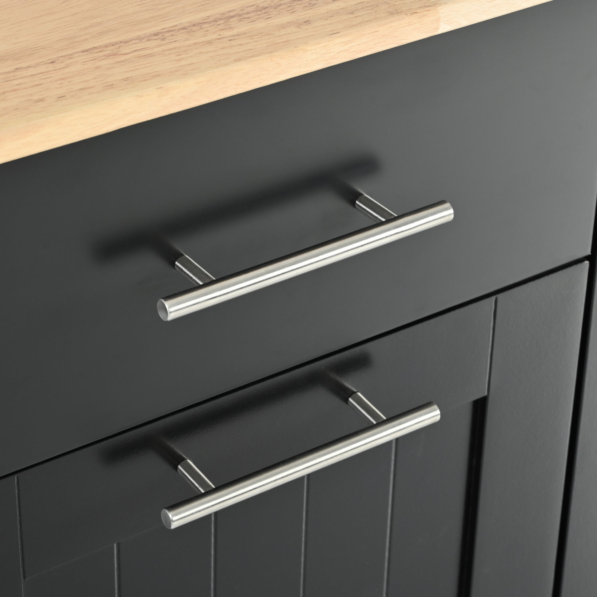 K&K Kitchen Island With Drop Leaf, Kitchen Storage Cart With 3 Tier Pull Out Cabinet Organizer, Internal Storage Rack, Rolling Kitchen Cart On Wheels With Towel Rack, 2 Drawers, For Kitchen, Black Black Brown Kitchen Classic,Farmhouse,Luxury,Modern