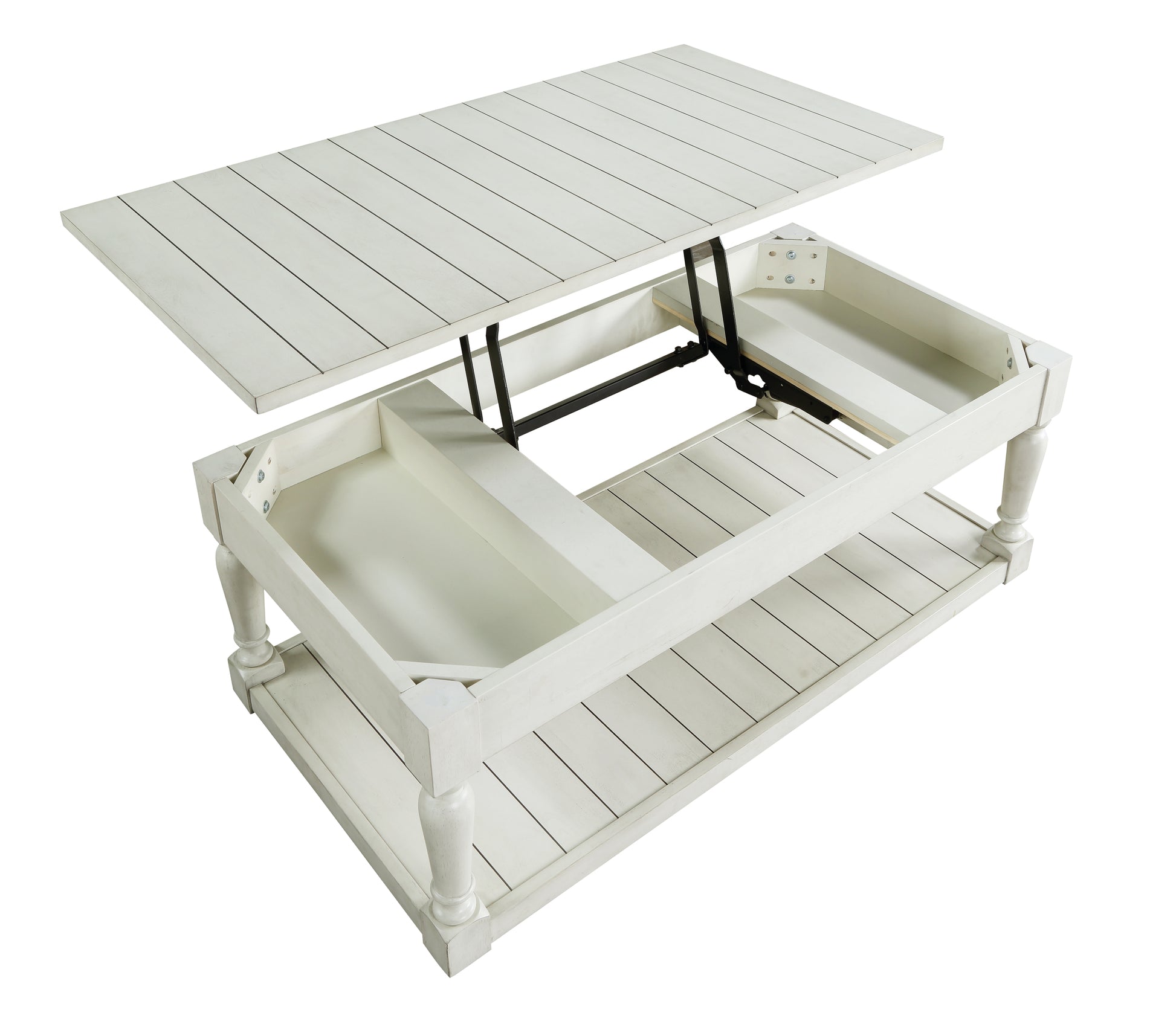 Hemingway Lift Top Coffee Table White White Wood