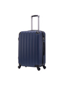 3 Piece Abs Hard Luggage Set With Universal Wheels And Password Lock, 20 24 28 Inch Blue Blue Abs