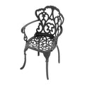 Cast Aluminum Patio Dining Chair 6Pcs With Black Frame And Cushions In Random Colors Yes Black Rust Resistant Frame Water Resistant Cushion Polyester Aluminium