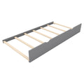 Queen Size Rattan Platform Bed With With 2 Big Drawers, T Size Trundle, Gray Queen Gray Plywood