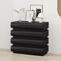 8 Drawer Dresser For Bedroom, Black Dresser No Handle, Modern 8 Chest Of Drawers With Wide Storage Black Mdf