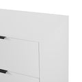 Modern Featured Storage Cabinet Sideboard With Glass Sliding Door And 3 Drawers, Entryway Console Table Kitchen Buffet Cabinet For Corridors Entrances Kitchen Study White 5 Or More Spaces White Particle Board