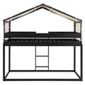 Twin Over Twin Wood Bunk Bed With Tent, Espresso Old Sku:Lt000708Aap Espresso Solid Wood