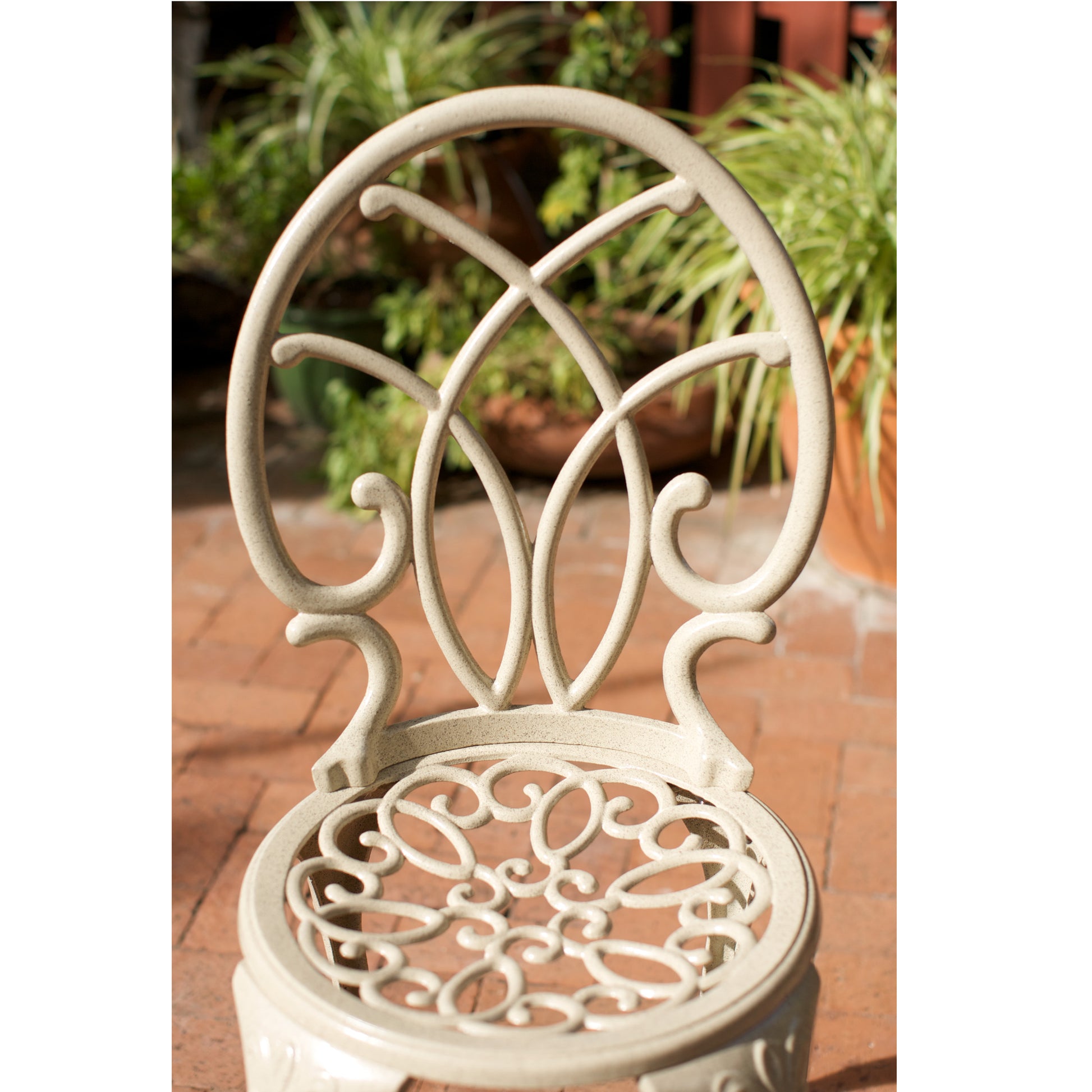 Charleston 3Pc Cast Bistro Set Sand Aluminium