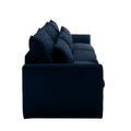 3 Seater Deep Seat Couches For Living Room, Wide And Deep Seat Comfy Living Roo Sofas With 3 Waist Pillows, Blue Corduroy Blue Corduroy 3 Seat