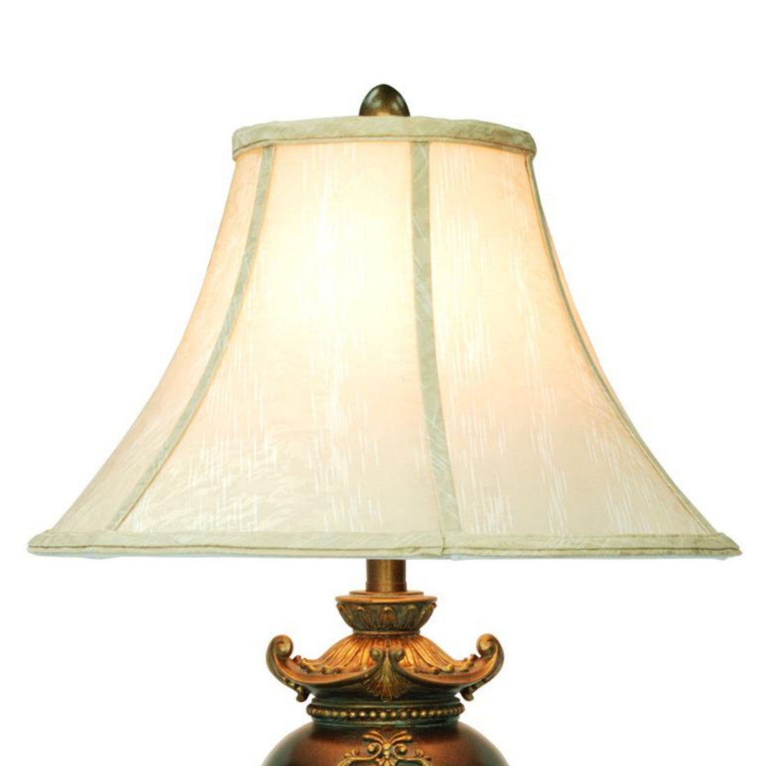 29" Tall Table Lamp W Espresso Finish, Gold Leaves And Classical Greece Accents Espresso Metal