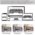 U Shaped Sponge Filled Cushion Combination Sofa, Suitable For Living Rooms, Studies, And Spacious Spaces Gray Polyester 4 Seat