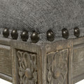 Paris 26.5 Farmhouse Counter Height Bar Stool With Backrest, Heathered Grey Linen Gray Foam Linen