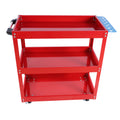 Tool Cart On Wheels, 3 Tier Rolling Mechanic Tool Cart, Heavy Duty Steel Utility Cart W Lockable Wheels, 450 Lbs Capacity Industrial Service Cart For Garage, Warehouse, Workshop Bright Red Red Abs Steel Q235