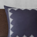 3 Piece Printed Cotton Quilt Set Navy King Cal King King Navy Cotton