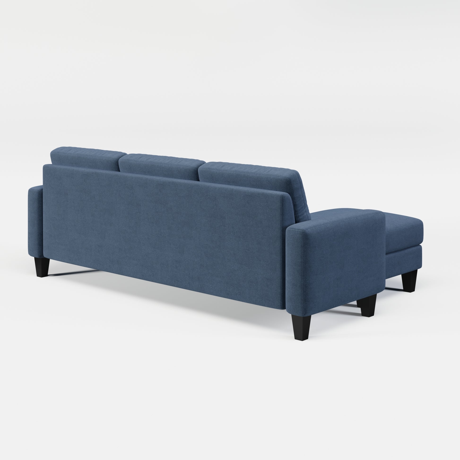 Living Room Furniture With Polyester Fabric L Shape Couch Corner Sofa For Small Space Blue Blue Foam Polyester 3 Seat