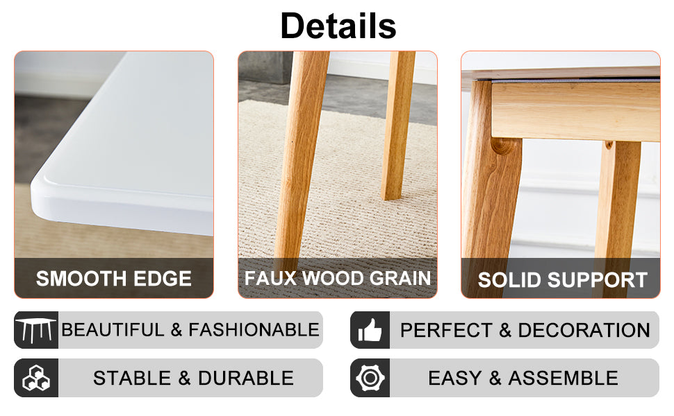 Table And Chair Set. White Sintered Stone Tabletop, Rubberwood Legs, Foldable Computer Desk, Foldable Desk. Solid Wood Dining Chair With Small Curved Backrest And Pu Cushions. Zd 1545 Dx 2361 Wood Seats 4 Wood