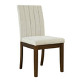 Upholstered Channel Back Dining Chair Set Of 2 Light Taupe See Below Beige Wood