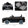 Aosom Electric Car For Kids, 12V Licensed Bmw Ride On Car With 2.4G Remote Control, Suspension System, Horn Honking, Music, Lights For Boys And Girls, Black Black Plastic