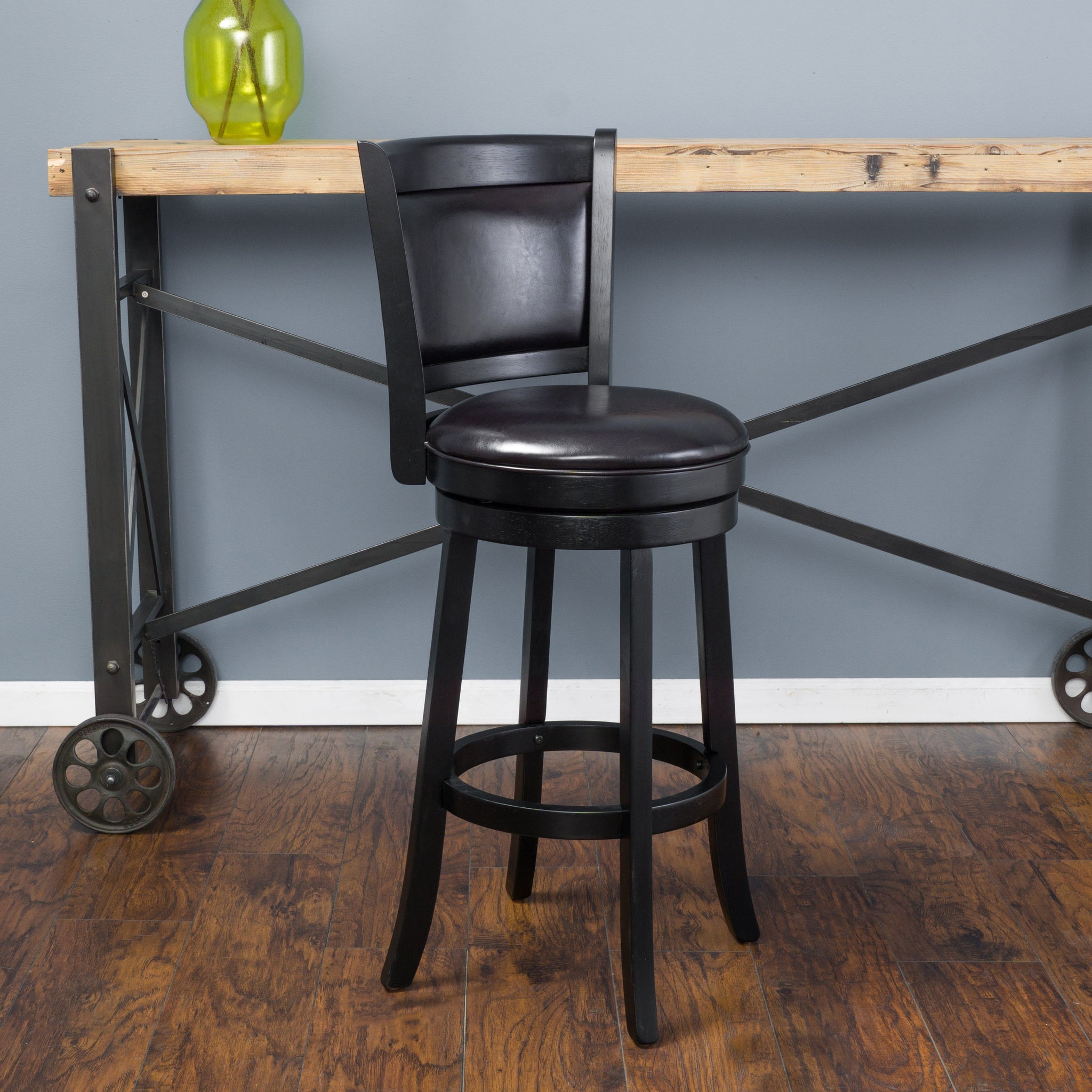 Leather Bar Stool Without Arm Espresso Leather