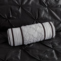 7 Piece Tufted Comforter Set Black Cal King California King Black Polyester