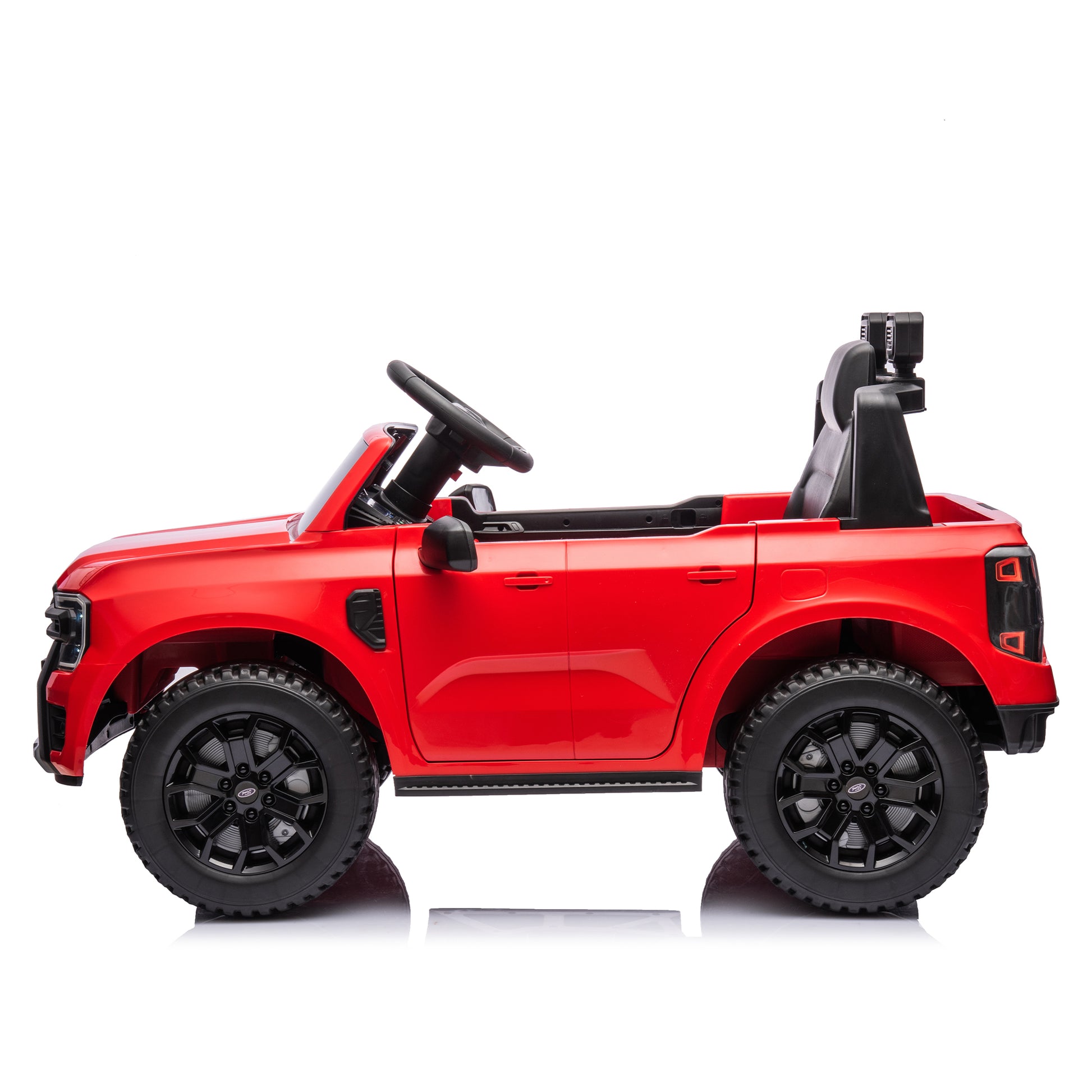 12V Kids Ride On Car W Parents Remote Control,Licensed Ford Ranger,2Wd,Rear Wheel Suspension,Low Start,Headlight,Horn,Mp3,Bluetooth,Adjustable Speed,Speed 1.86 4.97 Mph For Kids Aged 3 6. Red 50 99 Lbs Polypropylene