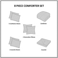 8 Piece Printed Seersucker Comforter And Quilt Set Collection Yellow King Cal King King Yellow Polyester