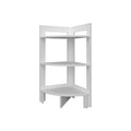 White Corner Shelf With 3 Shelf 3 White White Corner Horizontal Primary Living Space Open Back Wood Modern Particle Board