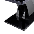 Table And Chair Set, Modern Dining Table, Black Tabletop And Black Mdf Leg Table, Soft And Comfortable Dining Chair, Perfect For Dinner, Meetings, Home And Office Decor White Black Mdf