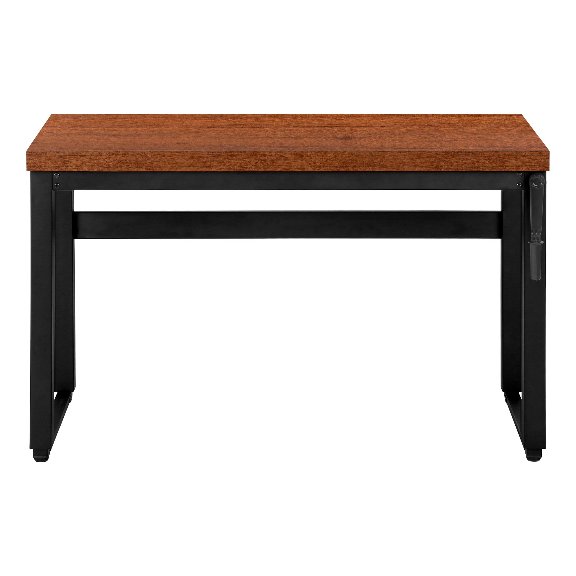 Computer Desk, Home Office, Standing, Adjustable, 48"L, Work, Laptop, Brown Laminate, Black Metal, Contemporary, Modern Cherry Particle Board