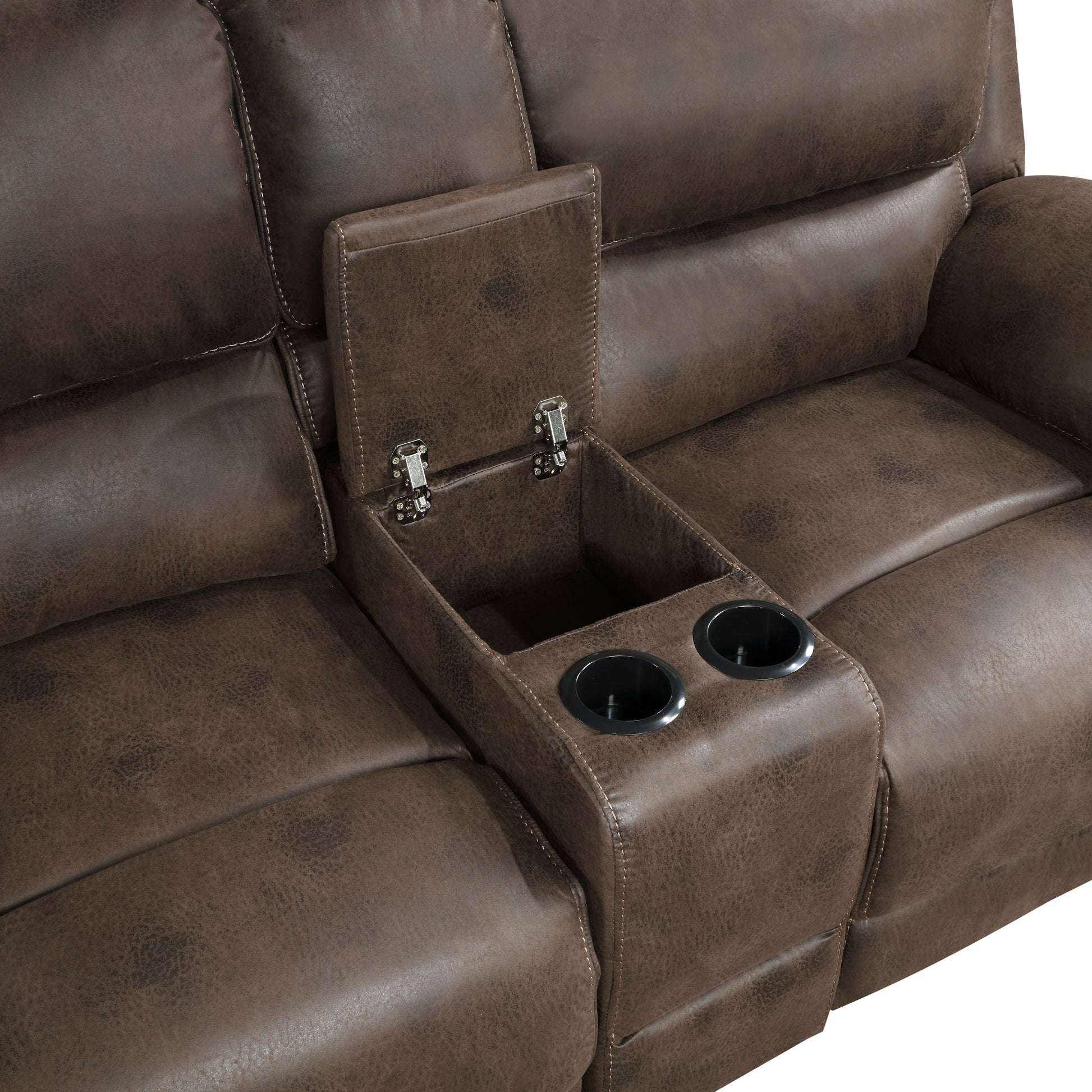 Plush Modern Living Room Sofa Set 2Pc Reclining Sofa And Loveseat Brown Microfiber Upholstery Solid Wood Frame Furniture Brown Microfiber Wood Primary Living Space Modern Plywood,Solid Wood 5 Seat