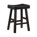 Transitional Design Counter Height Stools Set Of 2Pcs, Black Finish Solid Rubberwood Furniture Black Dining Room Transitional Set Of 2 Solid Wood