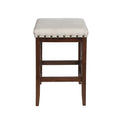 Saddle Barstool Beige Rubber Wood