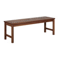 Modern Chevron Top Solid Wood Patio Bench Dark Brown Dark Brown Polyester Acacia Wood