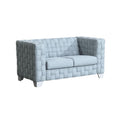 Fx D1 Sofa Set Include Chair Loveseat And Sofa Light Blue Colorlinen & White Color Sofa Legs Light Blue Fabric 6 Seat