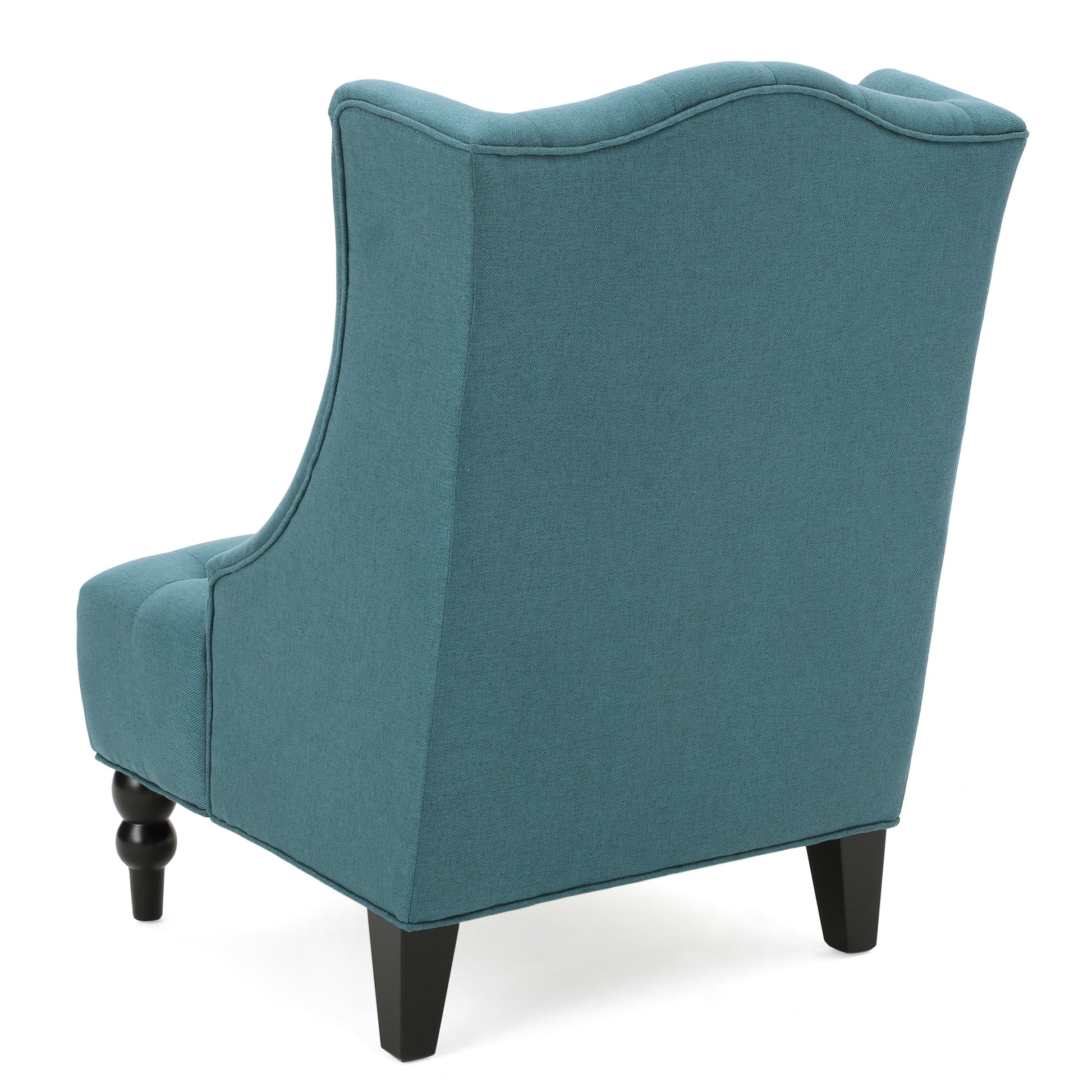 Upholstered Wingback Chair Teal Fabric