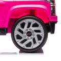 12V Kids Ride On Car W Parents Control,Licensed Chevrolet Silverado,Four Wheel Suspension,Led Lights,Bluetooth,Music,Usb,Mp3,Power Display,Speeds 1.86 3.11Mph For Kids Aged 2 5. Pink 50 99 Lbs