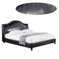 Wooden California King Size Bed Withpadded Headboard And Footboard, Black King Black Faux Leather