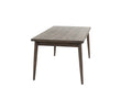 Modern 7Pc Dining Set Ash Walnut Finish Dining Table 6X Side Chairs Foam Cushion Fabric Upholstery Unique Back Design Wood Dining Room Rubberwood Rectangular Dining Table With Chair Upholstered Chair Wood Walnut Solid Back Seats 6