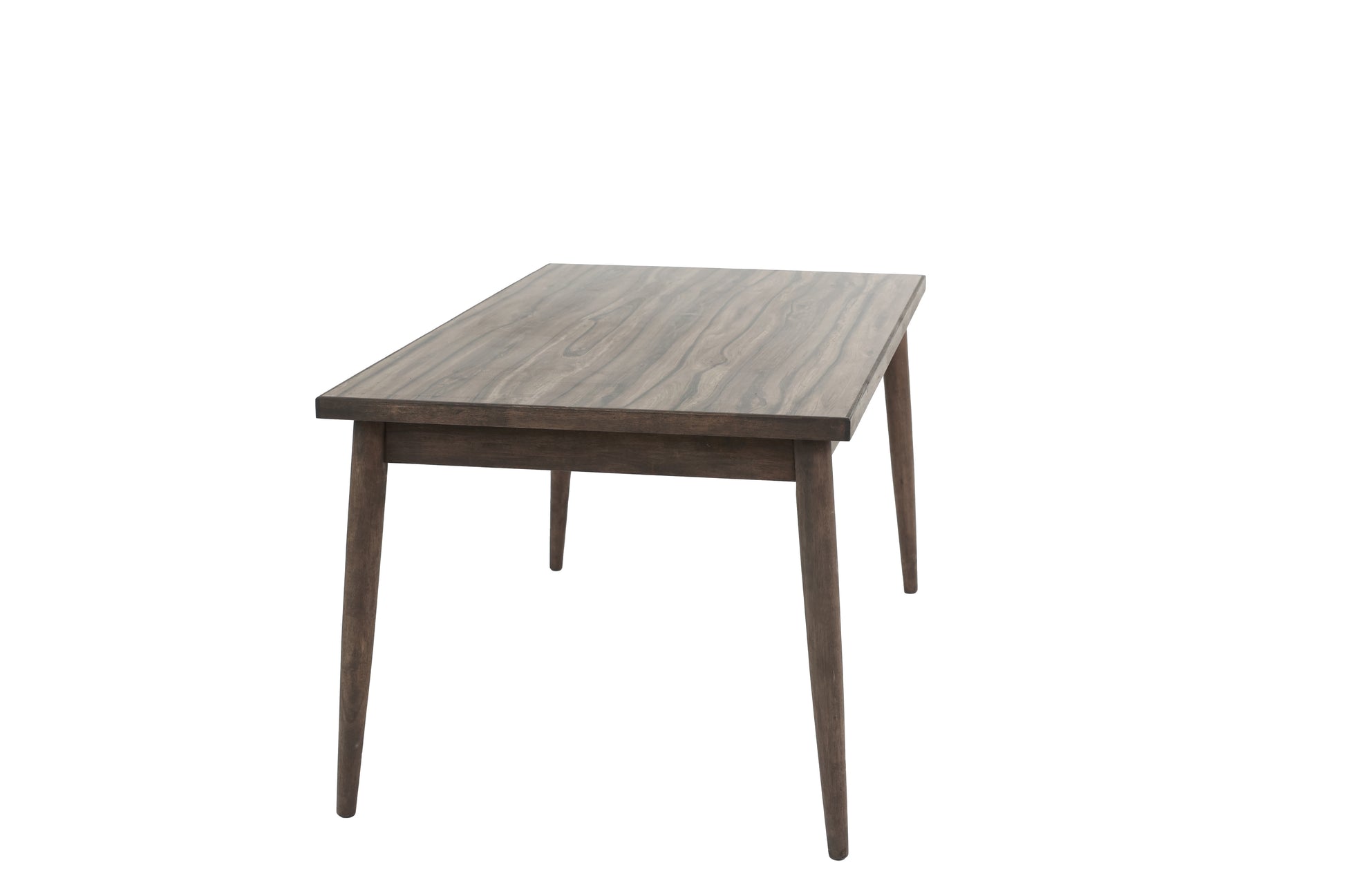 Modern 7Pc Dining Set Ash Walnut Finish Dining Table 6X Side Chairs Foam Cushion Fabric Upholstery Unique Back Design Wood Dining Room Rubberwood Rectangular Dining Table With Chair Upholstered Chair Wood Walnut Solid Back Seats 6