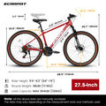 A27312 Ecarpat Mountain Bike 27 Inch Wheels, 21 Speed Mens Womens Trail Commuter City Mountain Bike, Aluminium Frame Disc Brakes Thumb Shifter Front Fork Bicycles Cycling Red Without Durable Garden & Outdoor Classic Multifunctional Polyurethane Foam