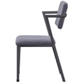 Grey Open Back Upholstered Office Chair Solid Grey Office Foam Rectangular Modern Office Chairs Solid Back Fabric Metal