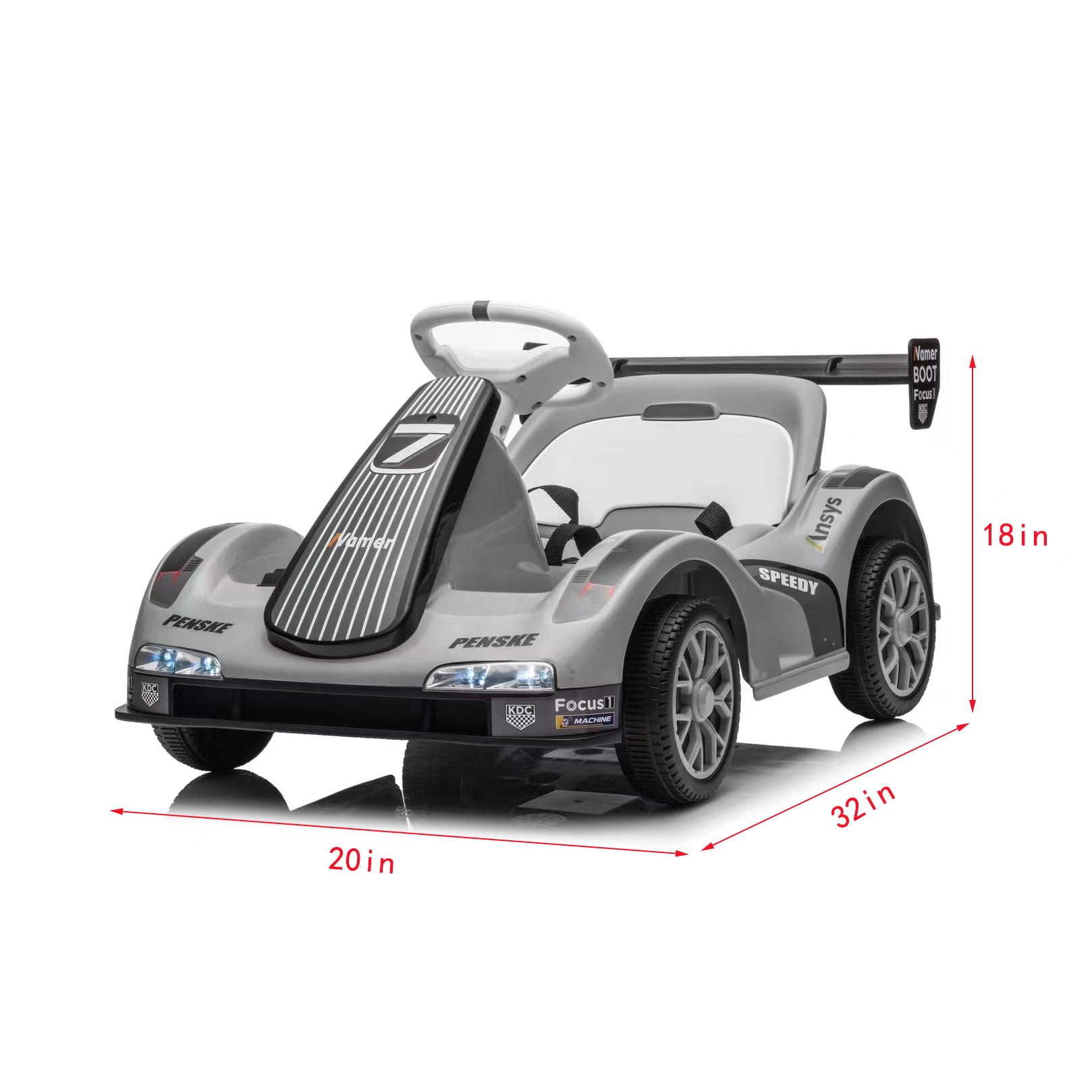 Kids' Go Kart,Ride On Car, Kids Electric Car,Tamco Riding Toys For Kids With Remote Control Amazing Gift For 3 6 Years Boys Girls Grey Plastic