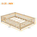 Full Size Bed Floor Bed With Safety Guardrails And Door For Kids, Natural Old Sku: W158090693 Full Natural Pine