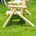 Outsunny 2 Seat Wooden Adirondack Chair, Patio Bench With Table, Outdoor Loveseat Fire Pit Chair For Porch, Backyard, Deck, Natural Natural Wood
