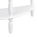 42'' Retro Circular Curved Half Moon Console Table With Cloud Design Top And Open Shelf Solid Wood Frame And Legs, Milk White Milk White Primary Living Space Retro Pine Console Tables Pine