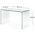 Desk 12Mm Tempered Bent Glass Red Glass