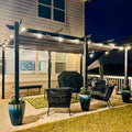 11 X 16 Ft Outdoor Living Outdoor Retractable Pergola With Weather Resistant Canopy Aluminum Garden Pergola Patio Grill Gazebo For Courtyard Dark Gray Dark Gray Rectangular Manual Uv Resistant Aluminum