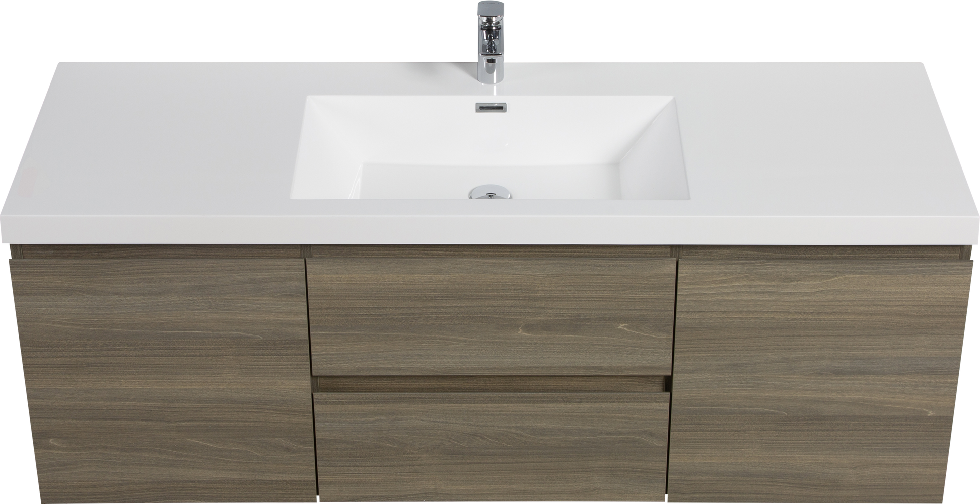 60" Floating Bathroom Vanity With Sink, Modern Wall Mounted Bathroom Storage Vanity Cabinet With Resin Top Basin And Soft Close Drawers, Ash Grey 24V11 60Sag 2 Grey 2 Bathroom Wall Mounted Melamine