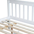 Twin Over Full Rubber Wood Bunk Bed With Trundle, Convertible Ladder And Guardrail, Detachable, Convertible Bed, With Twin Size Trundle ,White Twin White Rubber Wood