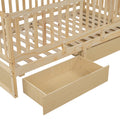 Twin Size Wood Daybed With Fence Guardrails And 2 Drawers, Split Into Independent Floor Bed & Daybed, Natural Old Sku :Lp000881Aan Twin Natural Solid Wood Mdf