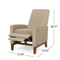 27'' Wide Wood Hand Manual Club Recliner Sand Fabric