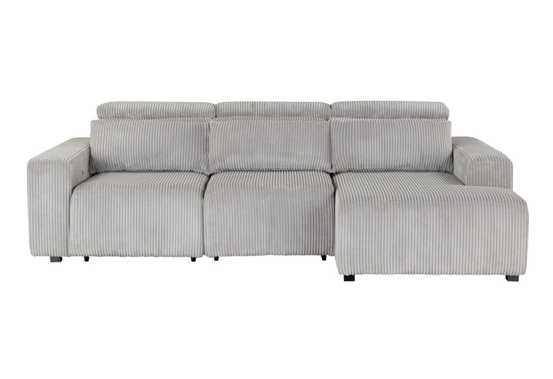 Seltos Grey Power Sectional Gray Fabric 5 Seat